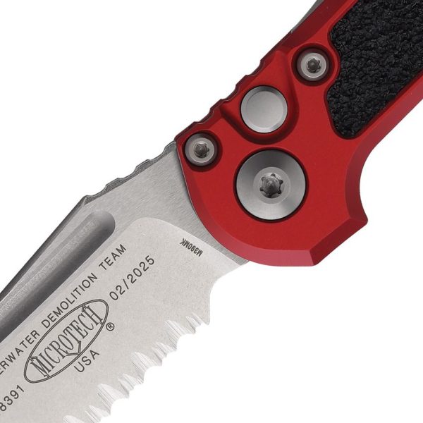 Microtech Auto LUDT GenIII Stonewash - Red Handle