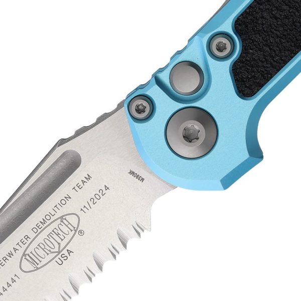 Microtech Auto LUDT GenIII Button Lock - Turquoise M390MK