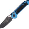 Microtech Auto LUDT GenIII Button Lock - Blue M390MK