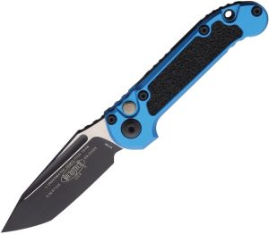 Microtech Auto LUDT GenIII Button Lock - Blue M390MK