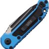 Microtech Auto LUDT GenIII Button Lock - Blue M390MK