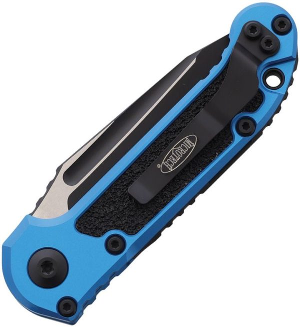 Microtech Auto LUDT GenIII Button Lock - Blue M390MK