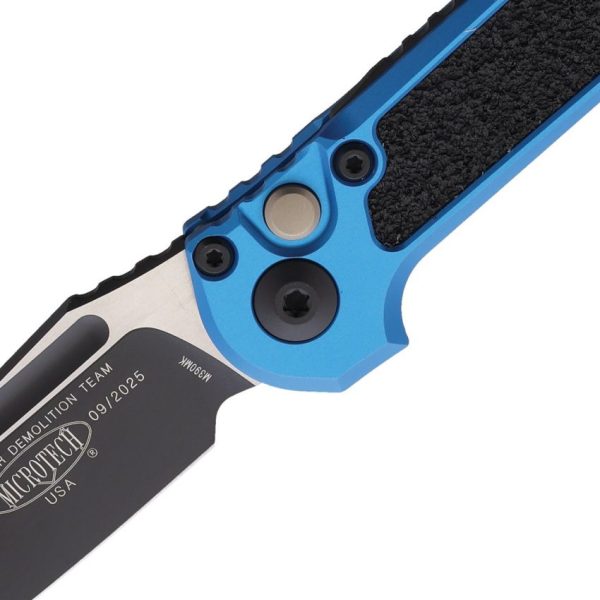 Microtech Auto LUDT GenIII Button Lock - Blue M390MK