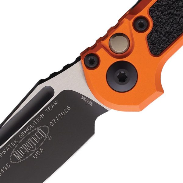 Microtech Auto LUDT GenIII Button Lock - Orange M390MK