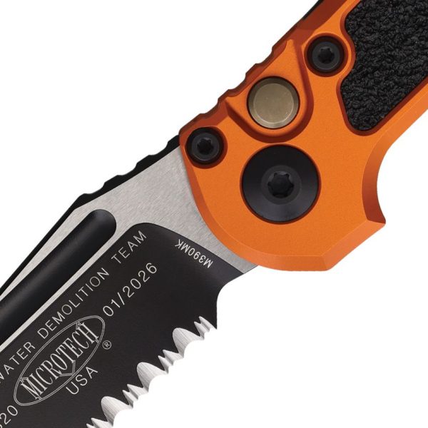 Microtech Auto LUDT GenIII Button Lock - Orange M390MK