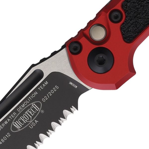 Microtech Auto LUDT GenIII Button Lock - Red M390MK