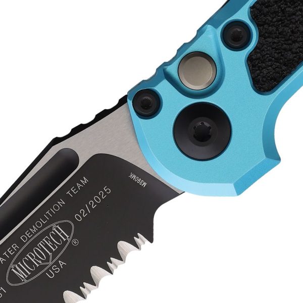 Microtech Auto LUDT GenIII Button Lock - Turquoise M390MK