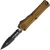 Microtech Auto Combat Troodon Tan Partial Serrated M390MK