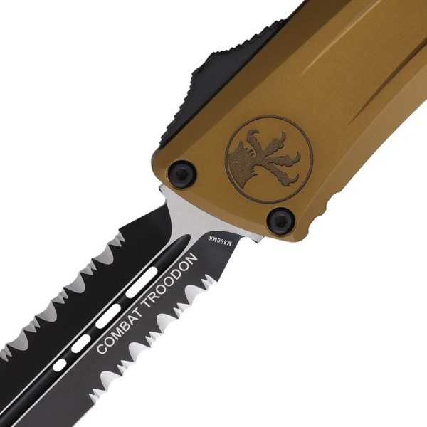 Microtech Auto Combat Troodon Tan Partial Serrated M390MK