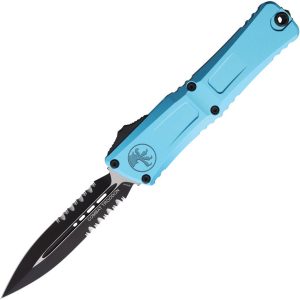 Microtech Auto Combat Troodon Turquoise Partial Serrated M390