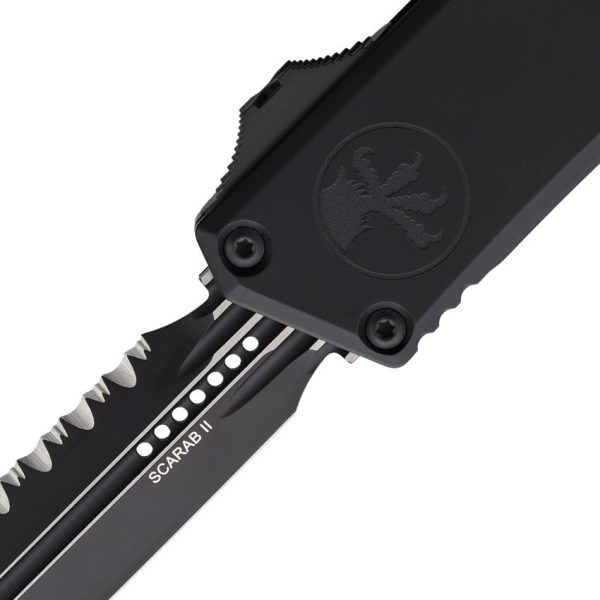 Microtech Auto Scarab II OTF Serrated M390MK Black