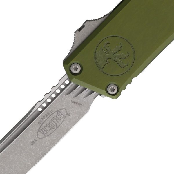 Microtech Auto Scarab II Tanto M390MK Apocalyptic OD Green