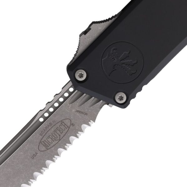 Microtech Auto Scarab II OTF Serrated Black