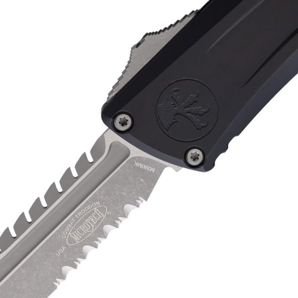 Microtech Auto Combat Troodon Interceptor Apocalyptic Black