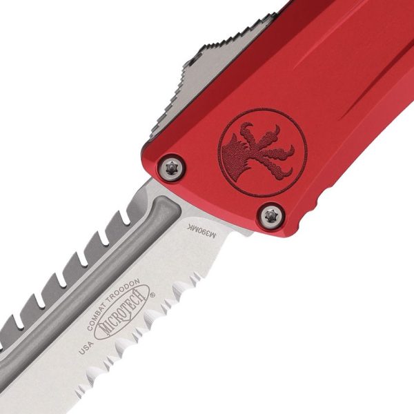 Microtech Auto Combat Troodon Intercepto Red Aluminum
