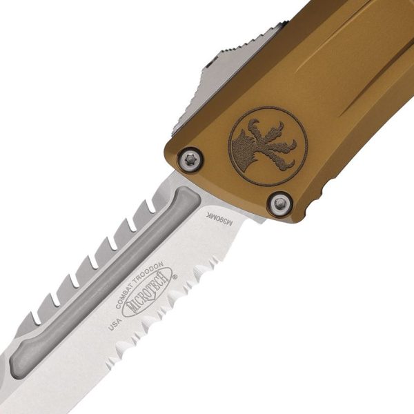 Microtech Auto Combat Troodon Intercepto Tan Aluminum