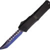 Microtech Combat Troodon LT Damascus Auto - Black Aluminum