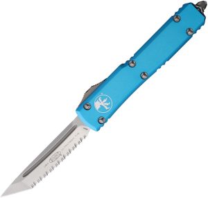 Microtech Ultratech T/E OTF Tanto - Turquoise Serrated