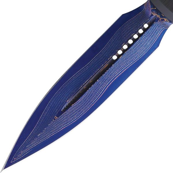 Microtech UTX-85 Gen III Select Damascus OTF - Blue