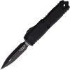 Microtech UTX-85 D/E Gen IV OTF Auto Knife - 3.13" Two-Tone M390 Dagger Blade, Black Aluminum Handle