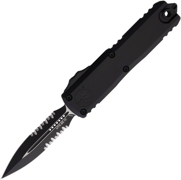 Microtech UTX-85 Serrated OTF Auto - Black Aluminum