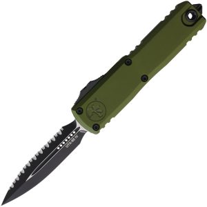 Microtech UTX-85 Full Serrated OTF Auto - OD Green