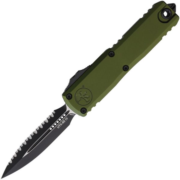Microtech UTX-85 Full Serrated OTF Auto - OD Green