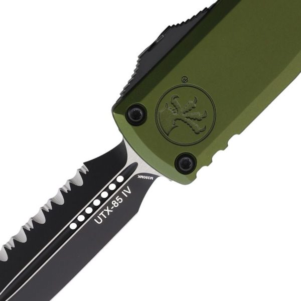 Microtech UTX-85 Full Serrated OTF Auto - OD Green