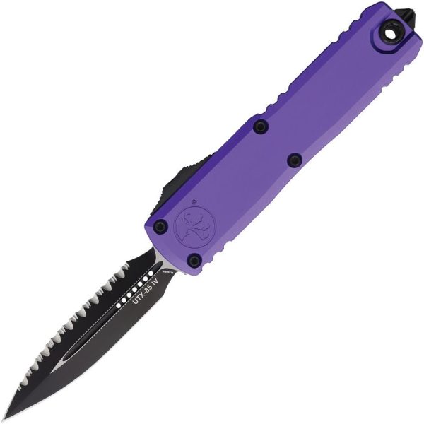 Microtech UTX-85 Full Serrated OTF Auto - Purple