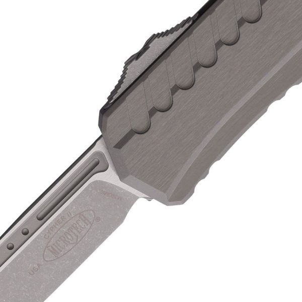 Microtech Auto Cypher II OTF Gray Wharncliffe