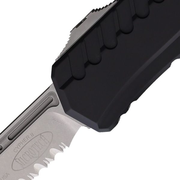 Microtech Auto Cypher II OTF Black - Serrated