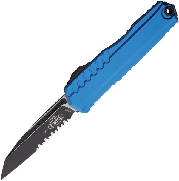 Microtech Auto Cypher II OTF Blue Serrated