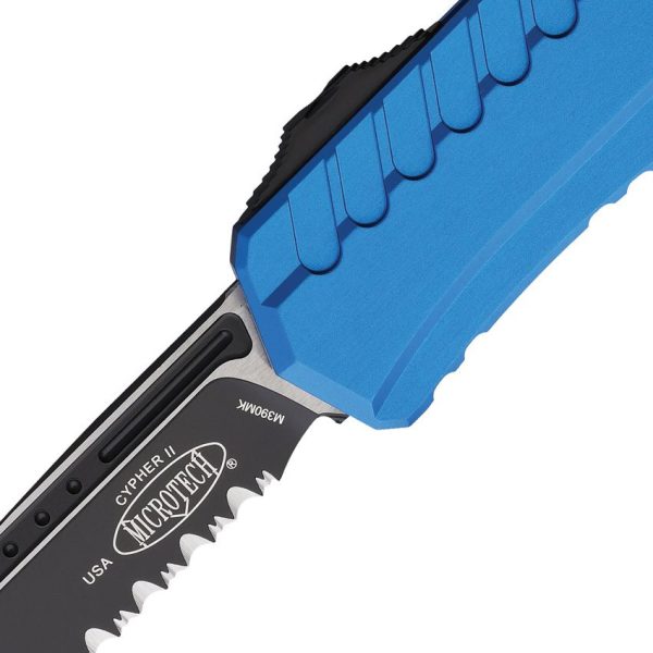 Microtech Auto Cypher II OTF Blue Serrated