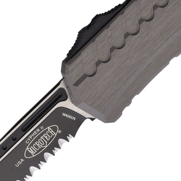 Microtech Auto Cypher II OTF Gray Serrated M390MK