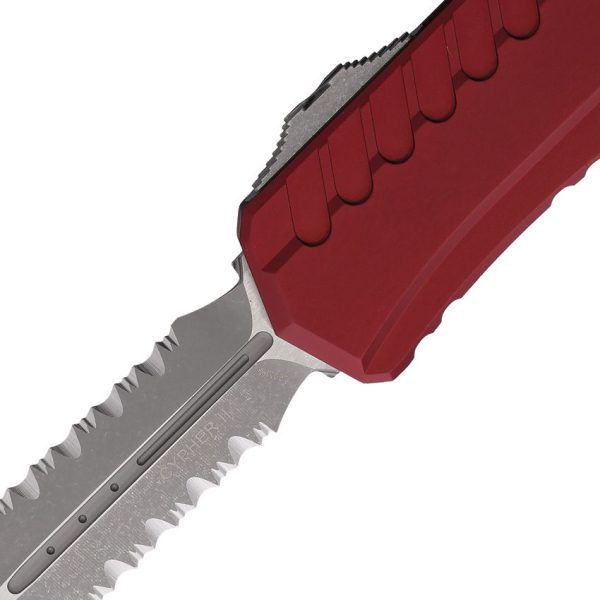 Microtech Auto Cypher II OTF Merlot Apocalyptic Serrated