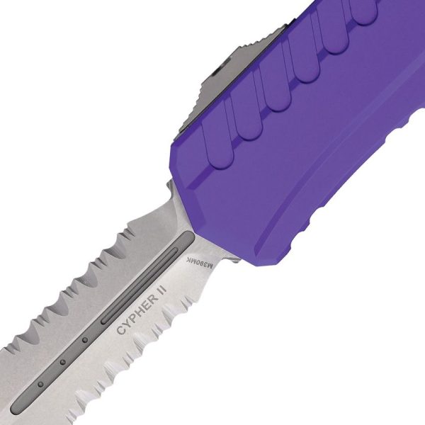 Microtech Auto Cypher II D/E Stonewash Purple OTF