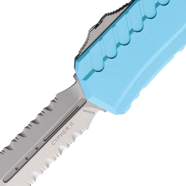 Microtech Auto Cypher II D/E Stonewash Turquoise