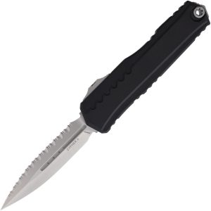 Microtech Auto Cypher II D/E Stonewash Black Serrated
