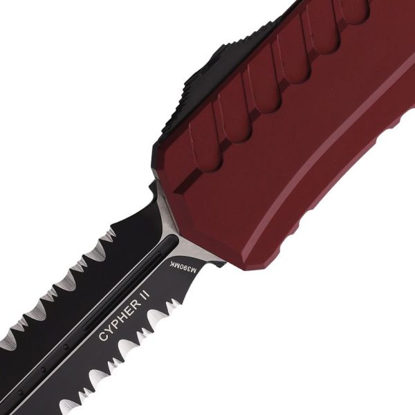Microtech Auto Cypher II PS Merlot Partially Serrated