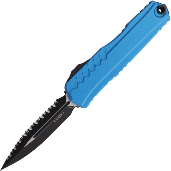 Microtech Auto Cypher II D/E OTF Blue Serrated