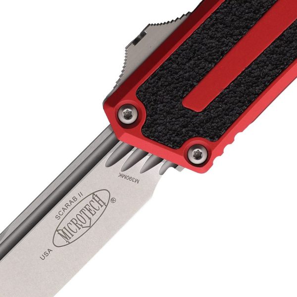 Microtech Auto Scarab II OTF Stonewash M390 Red