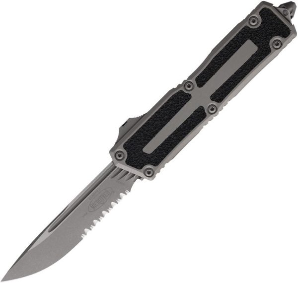 Microtech Scarab II OTF Auto - Gray Apocalyptic Serrated