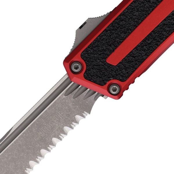 Microtech Scarab II OTF Auto - Red Apocalyptic Serrated