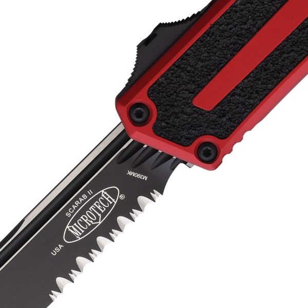 Microtech Scarab II Auto OTF Serrated Red