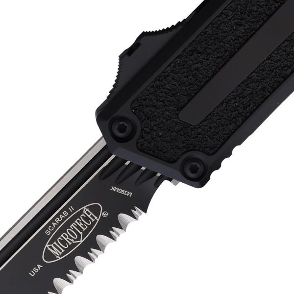 Microtech Scarab II Auto OTF Serrated Black