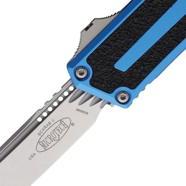 Microtech Auto Scarab II OTF Blue Aluminum Handle