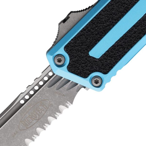 Microtech Auto Scarab II OTF Turquoise Serrated