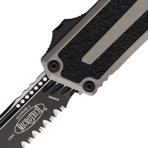 Microtech Auto Scarab II OTF Serrated - Gray