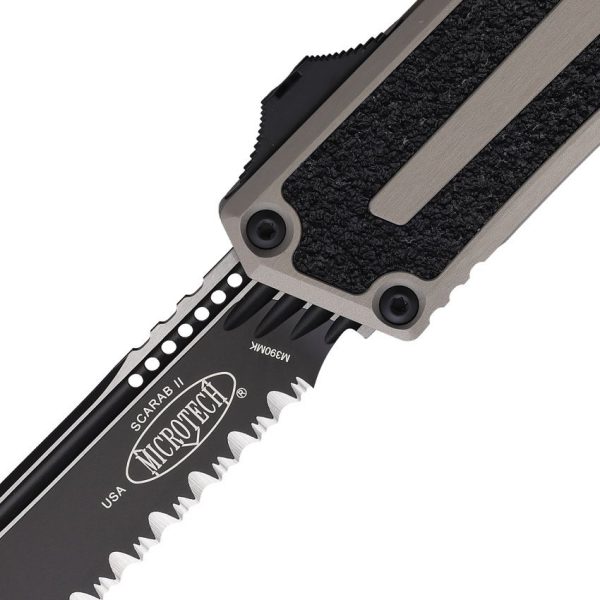 Microtech Auto Scarab II OTF Gray Serrated Tanto