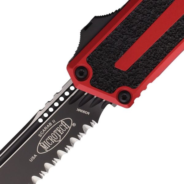 Microtech Auto Scarab II OTF Red Serrated Tanto